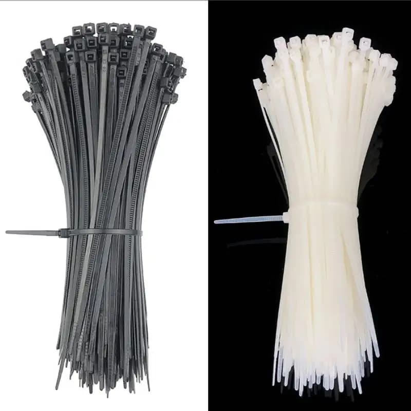 Fascette per cavi fascette per cavi in Nylon autobloccanti cordoncini avvolgenti in plastica tensione dell'organizzatore della cerniera fascette per cavi in bianco e nero anelli di fissaggio