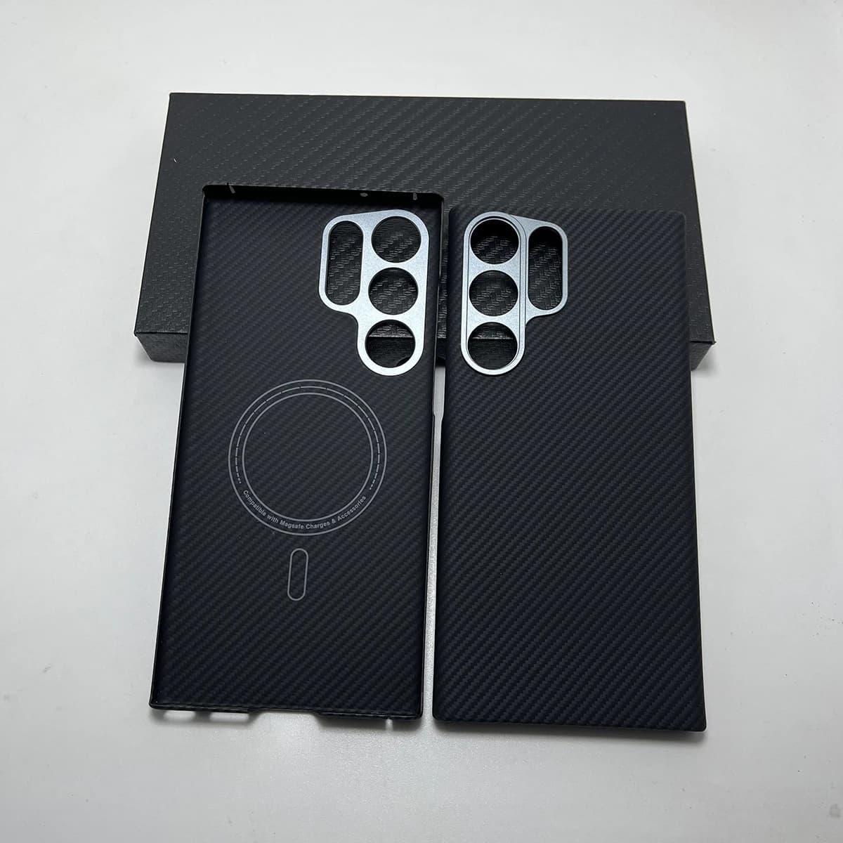 Custodia Sottile in Fibra di Carbonio Aramidica Magnetica MagSafe per Samsung Galaxy S26/S25/S24/S23 Ultra