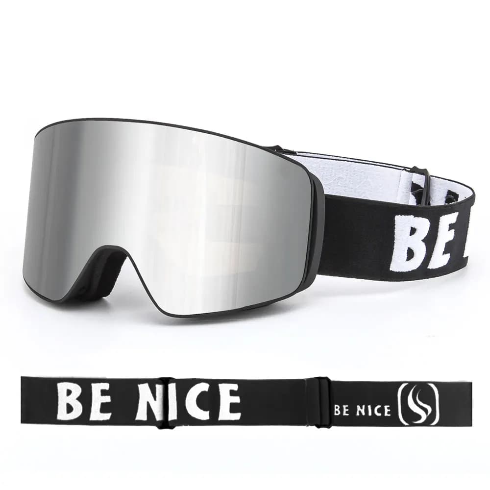 Occhiali da sci magnetici UV400 con lenti polarizzate a doppio strato occhiali da Snowboard antiappannamento da sci per uomo donna occhiali da sci occhiali