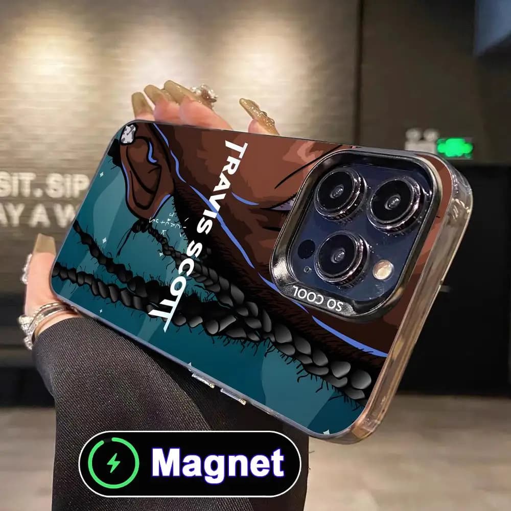 T-Travis Scott-s Phone Case for iPhone 17 16 15 14 13 12 11 Air Pro Max Plus Colorful Silver Magnet Cover