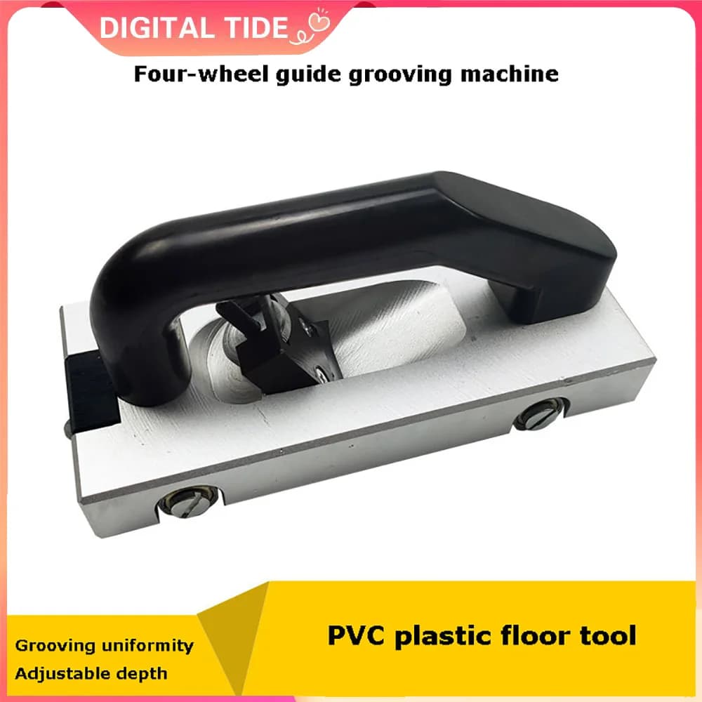 Taglierina per scanalature con ruote bidirezionali per rotolo di plastica in PVC Coltello per scanalatura manuale per pavimenti sportivi Strumenti per la costruzione di scanalature per pavimenti in vinile