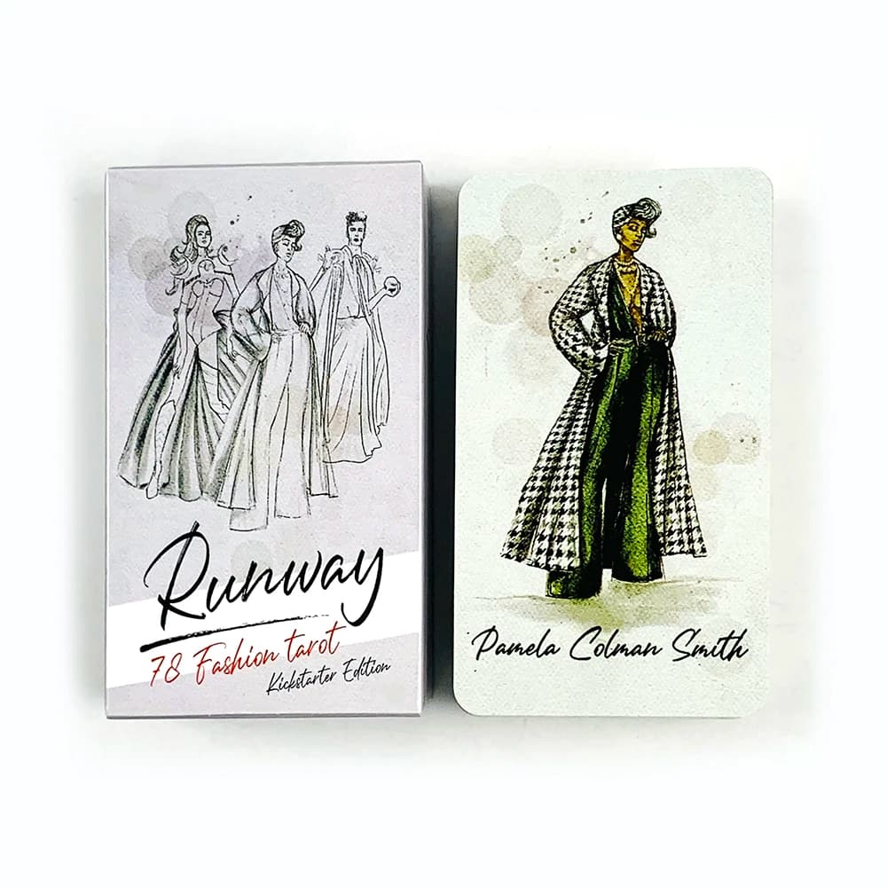 Runway Fashion Tarot Deck 78 Cards Vintage Couture Sketch Style Divination Tarot Cards Spiritual Fortune‑Telling Board Game
