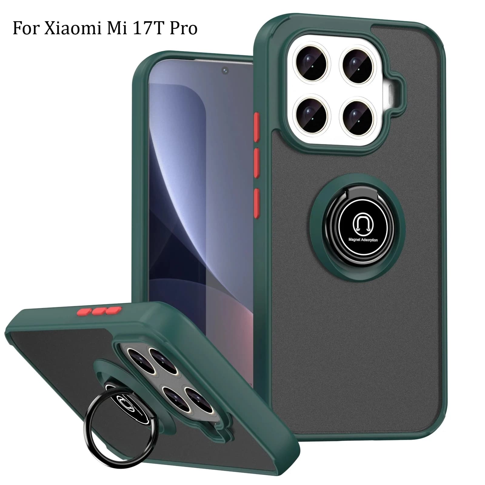 Fashion Skin Feel Frosted Case For Xiaomi Mi 17T Pro 17 Ultra 15T 15 Pro 14T Ring Bracket Camera Bump Shockproof Protector Cover