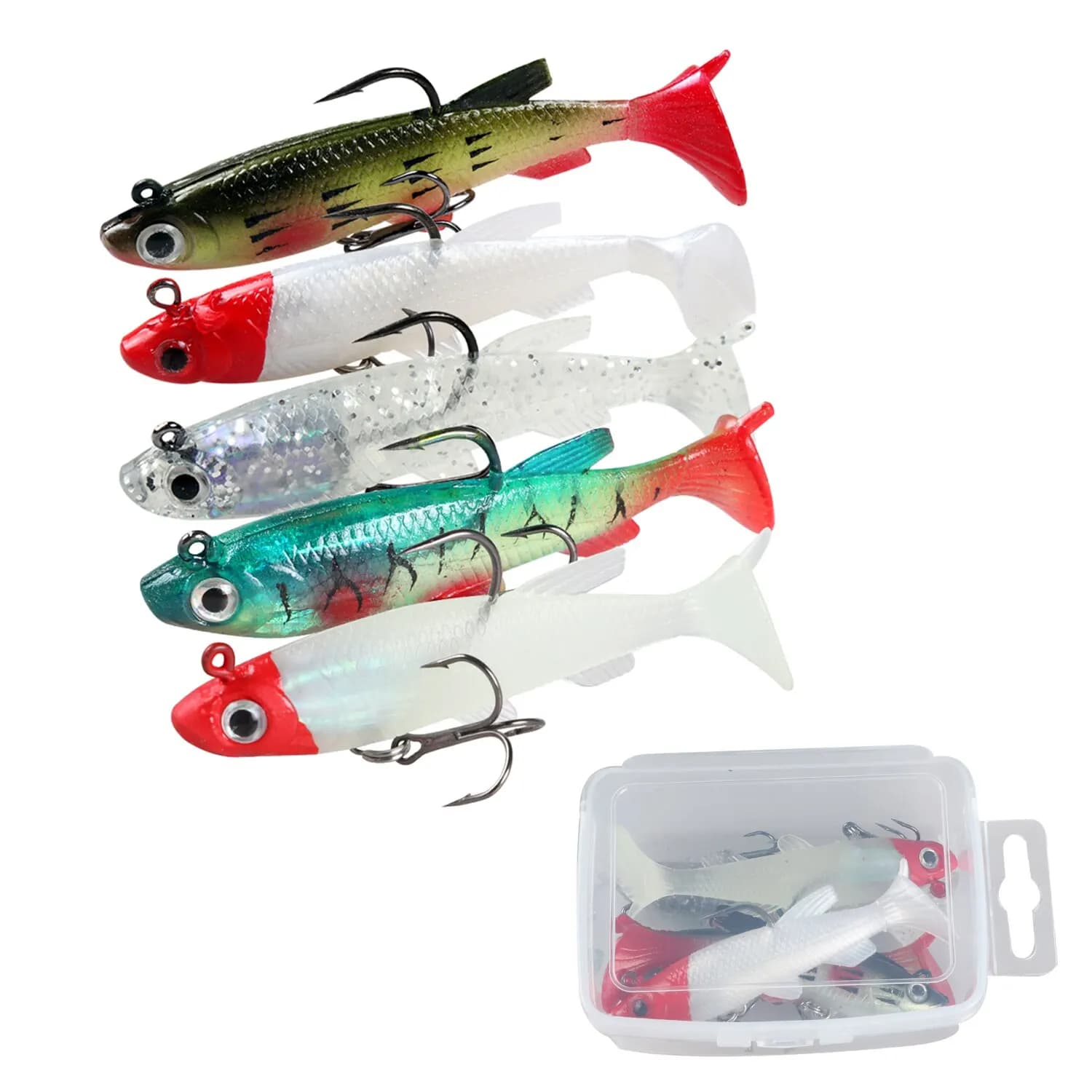 Esche morbide esche da pesca 80mm/13g richiamo di gomma artificiale affondamento Swimbait Paddle Tail Jig Head attrezzatura da pesca merci per branzino
