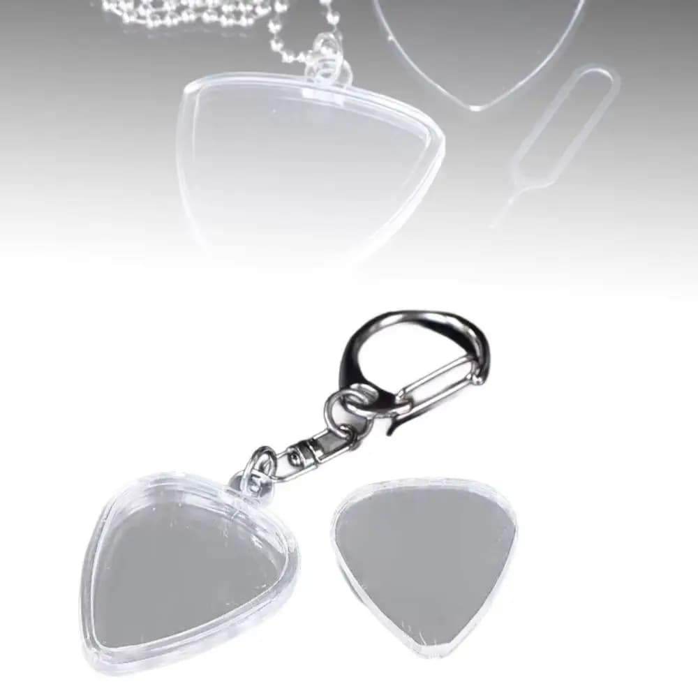 Heart Shaped Guitar Pick Collection Box Picks Size Case Guitarists Storage Guitar Pick Keyring Transparent Clear Holder