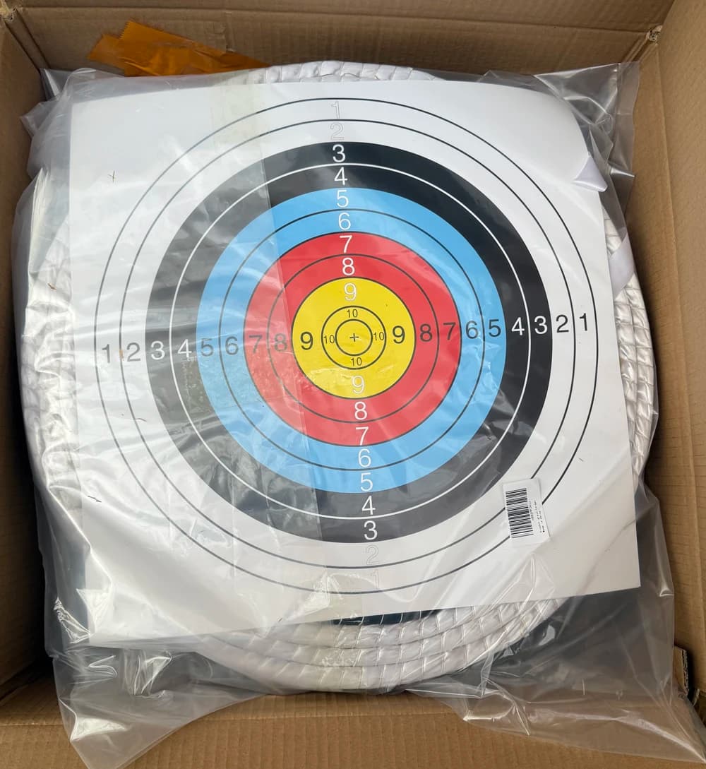 Tiro con l'arco tradizionale: Bersaglio rotondo in paglia solida a 3 strati, fatto a mano, per pratica di tiro con arco ricurvo e longbow, con 5 bersagli di carta