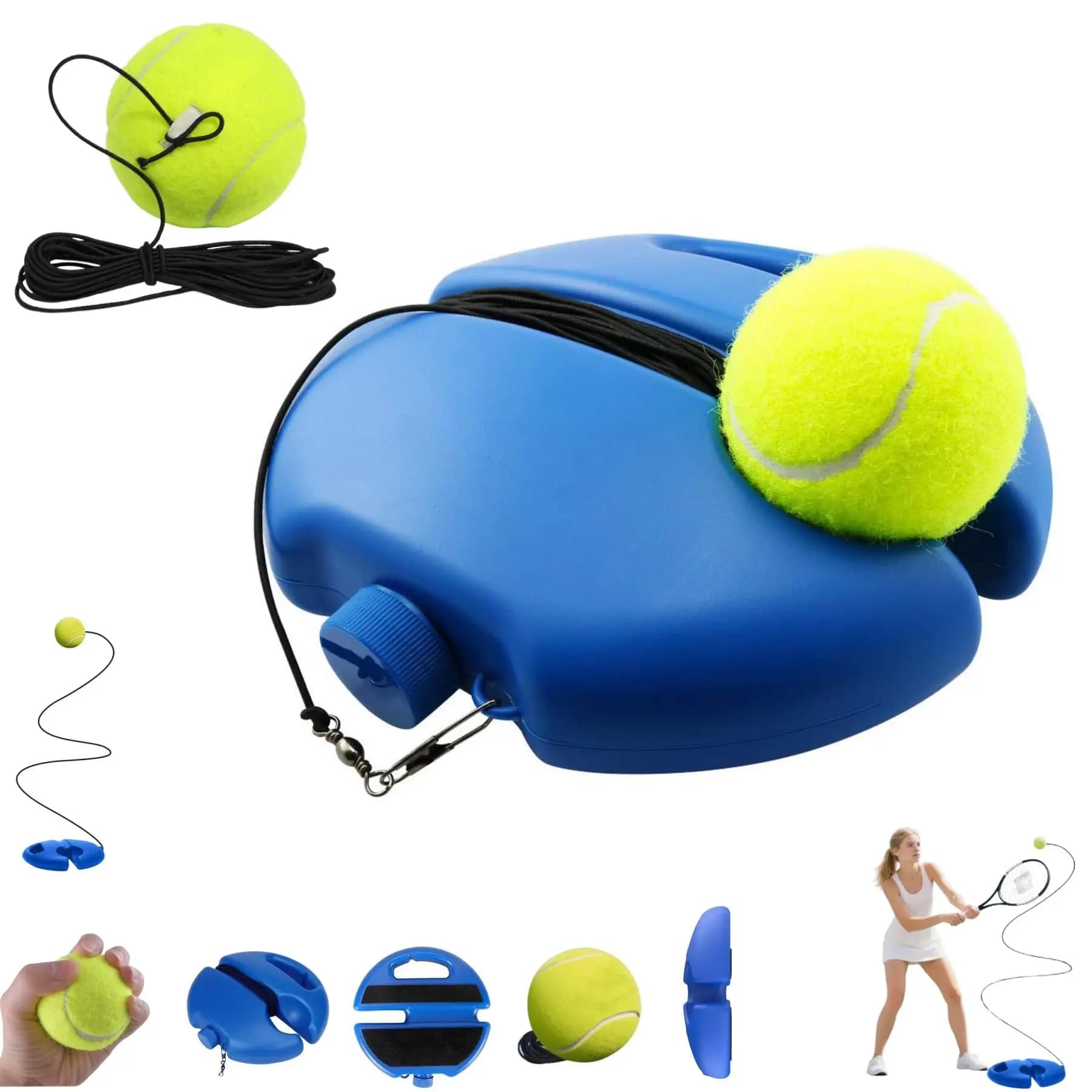 Base per Allenamento Tennis, Set Attrezzatura per Allenamento Tennis, Palla da Tennis con Corda, Palla Rimbalzante per Allenamento Tennis, Mult