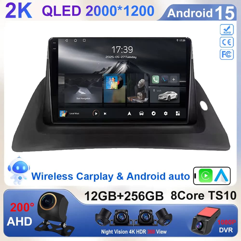 Android 15 Autoradio Per Renault Kangoo 2008 2009 2010 2011 2012 2013 2014 2015 - 2018 Lettore Multimediale GPS Carplay Auto
