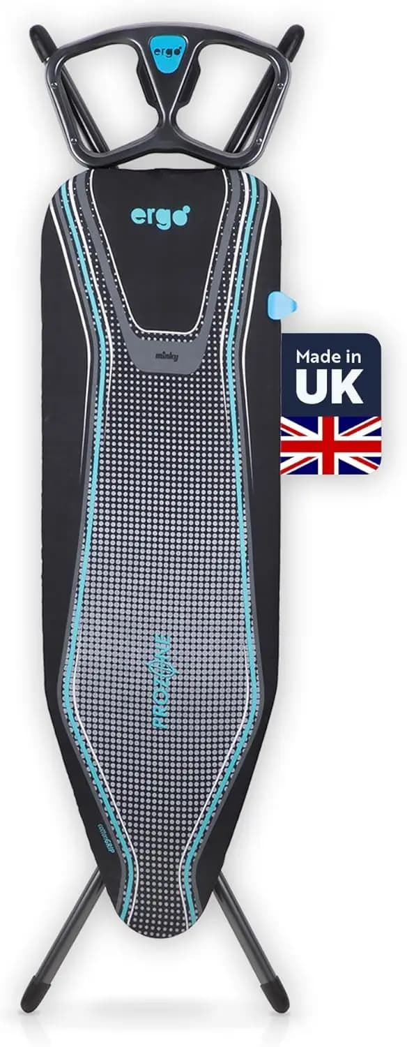 Large 48"x15" Freestanding Ironing Board with Heat Reflective Cover & Dual Iron Rest