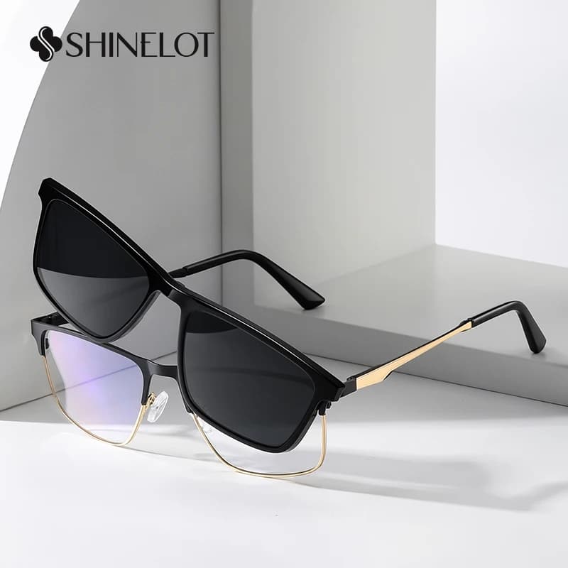 91750 Clip on Sunglasses Optical Polarization Magnetic Sun Glasses UV400 Male Shades Outdoor Tourism Fishing Equipment