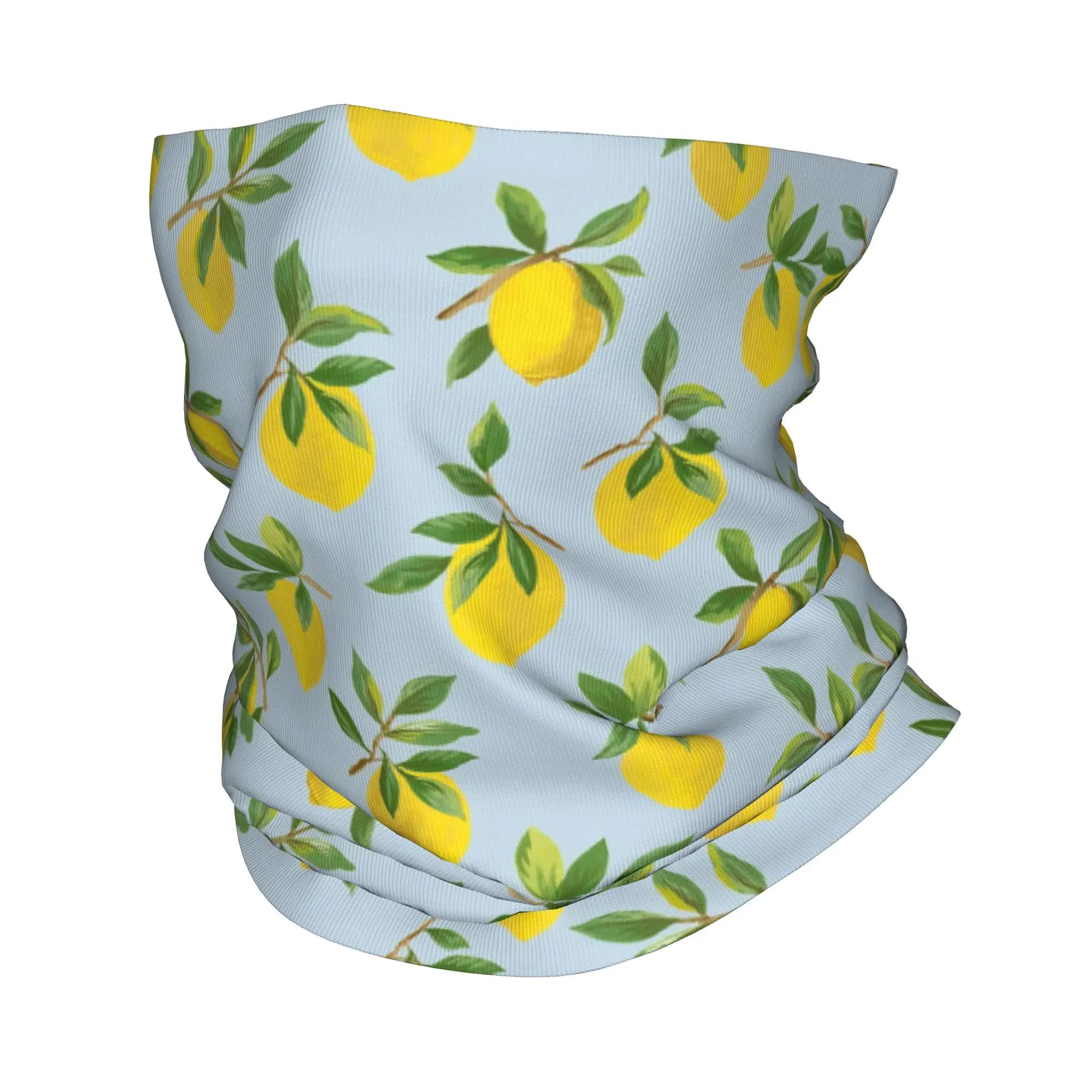 Bandana botanica con stampa albero di limoni, copricollo, passamontagna, maschera per il viso, sciarpa, fascia per capelli con stampa natura acquerello, per adulti, per tutte le stagioni