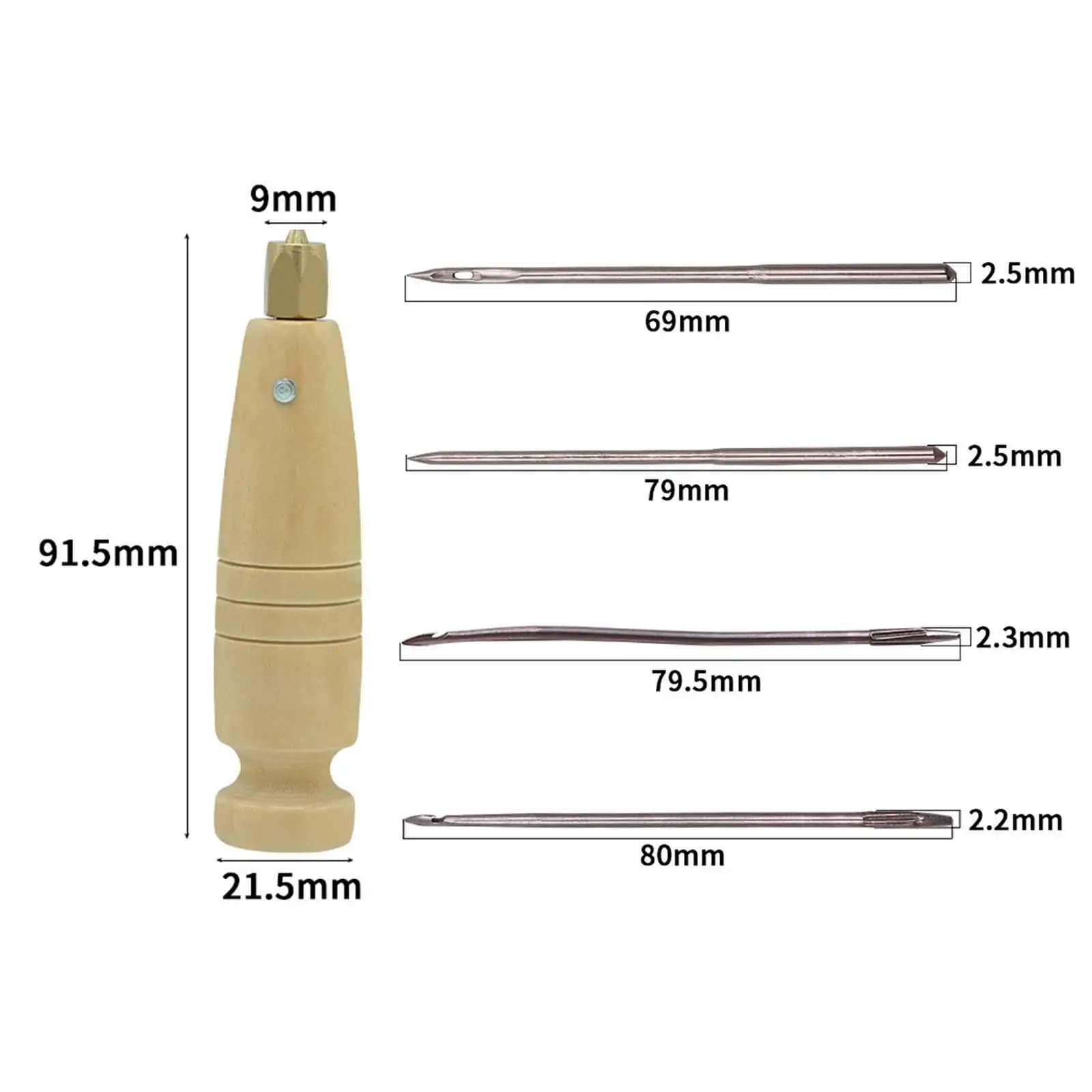 Wooden Handle Leather Craft Sewing Kit DIY Hole Punch Tool Repairing Tool Stitching Canvas for Sleeping Bags Soles Canvas Tents