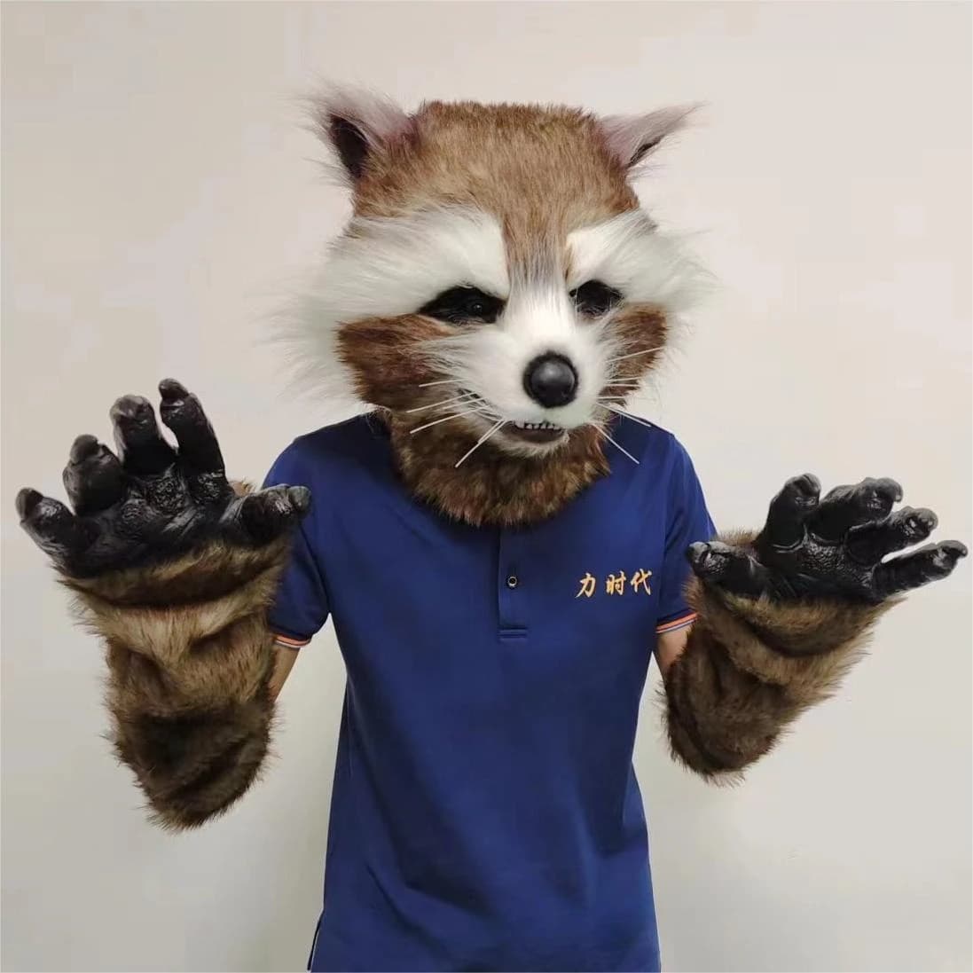 Rocket Raccoon Mask Guanti Coda Costume Cosplay per adulti Halloween Party Masquerade Caschi Animali Maschere
