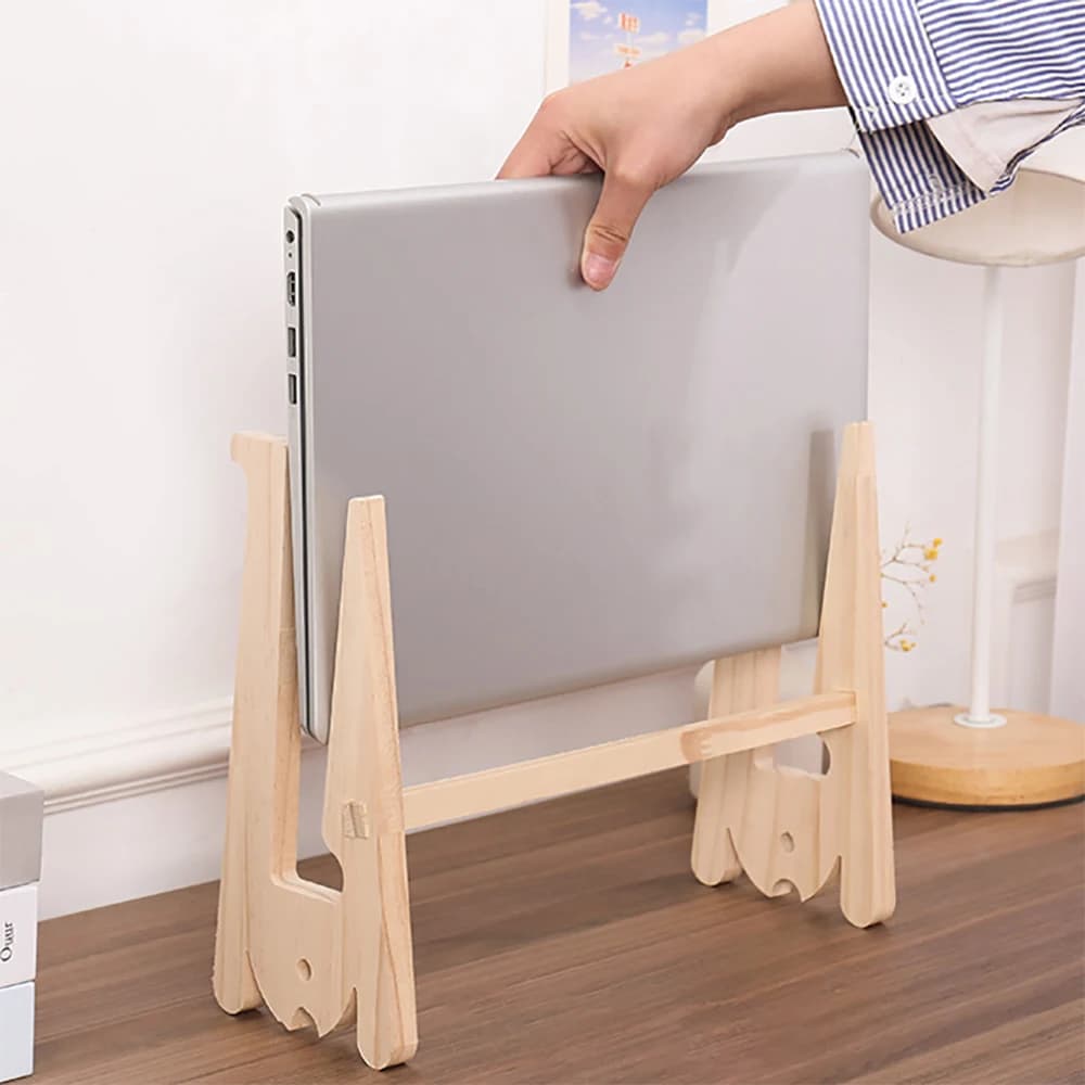 Supporto universale per laptop Supporto per notebook Riser Supporto in legno Altezza regolabile Scrivania Dissipazione del calore portatile Design ergonomico Lavoro di studio