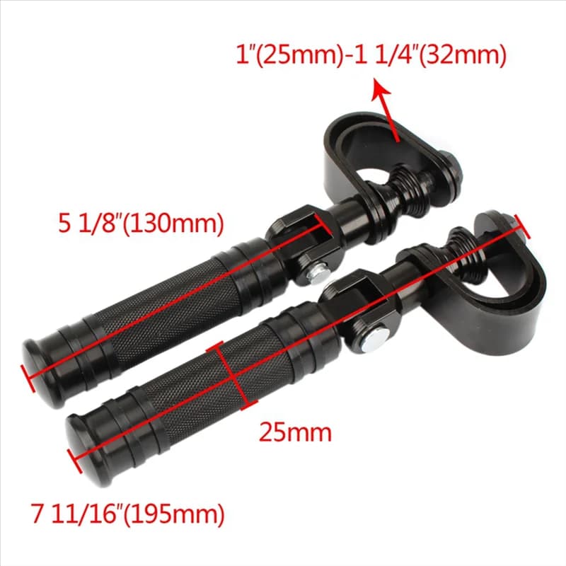 Pedane per barra di protezione per motore autostradale 2 paia per Honda Yamaha Suzuki Kawasaki Accessori moto Poggiapiedi nero