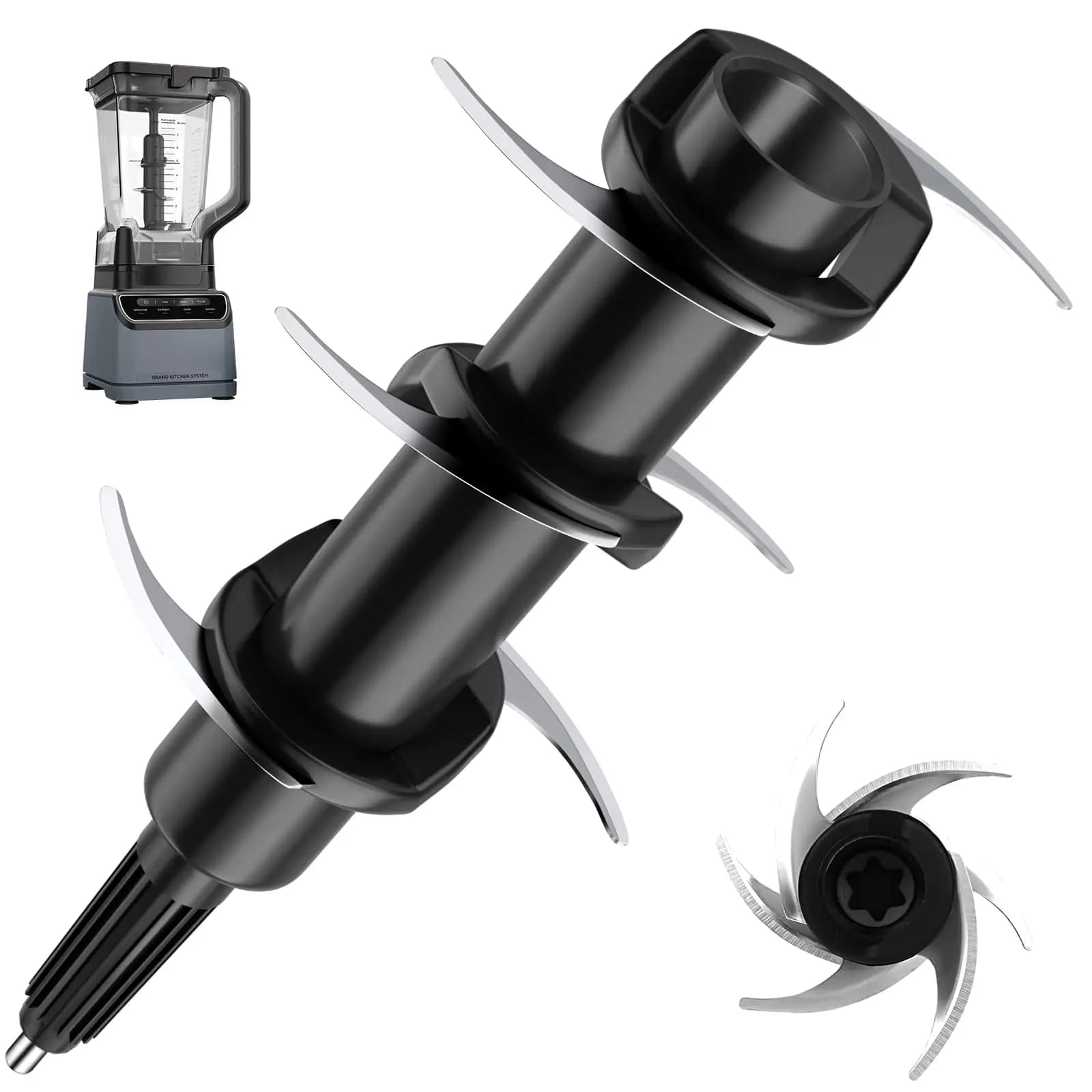 Lama di ricambio a 6 lame per caraffa Ninja da 72oz, compatibile con Ninja 1100W 1200W 1500W, BL500 BL610 BL642 BL660 BL681A BL68