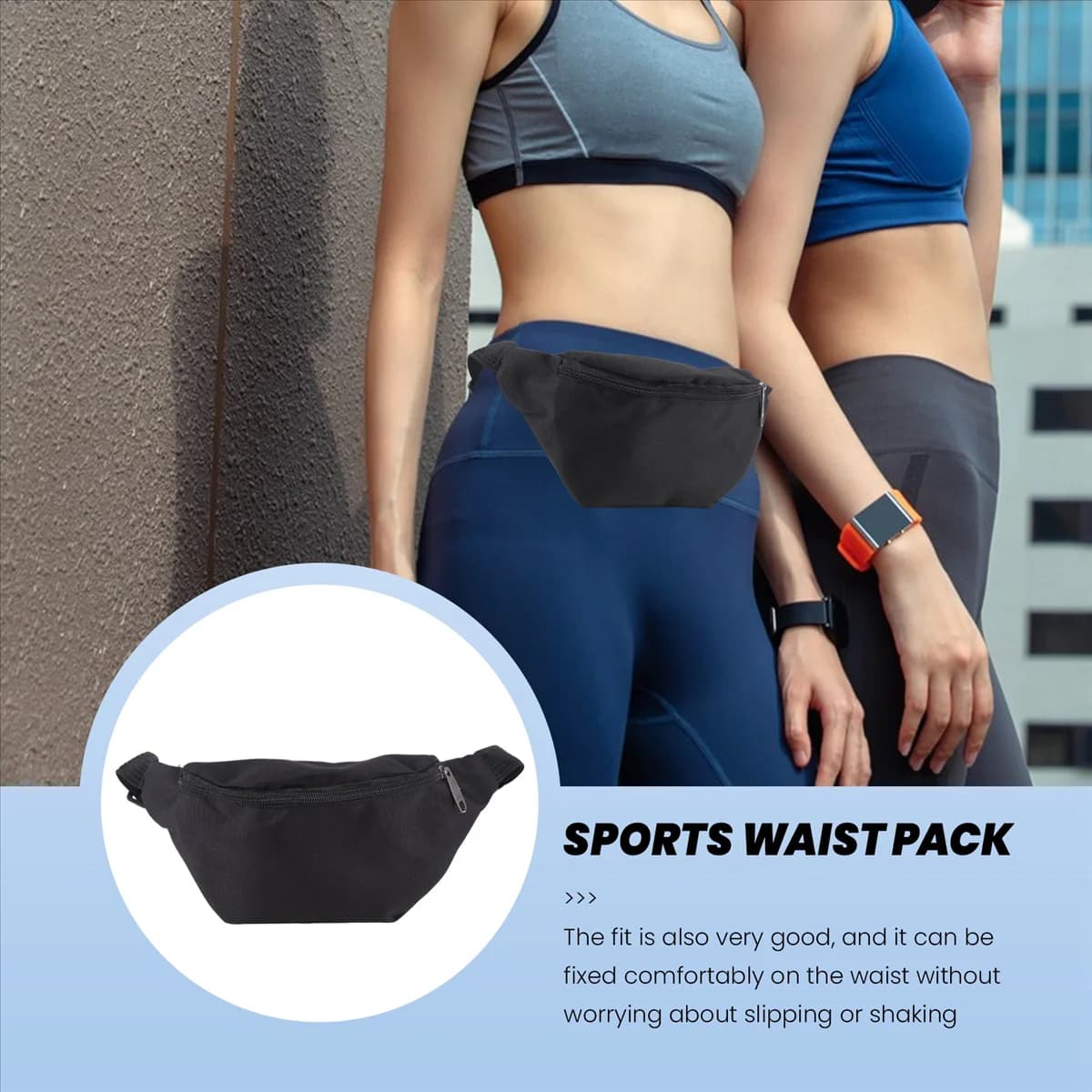 Tasche sportive Borsa Marsupio Hip Vita Festival Custodia per soldi Cintura Portafoglio Sport Vacanza Bambini Nero