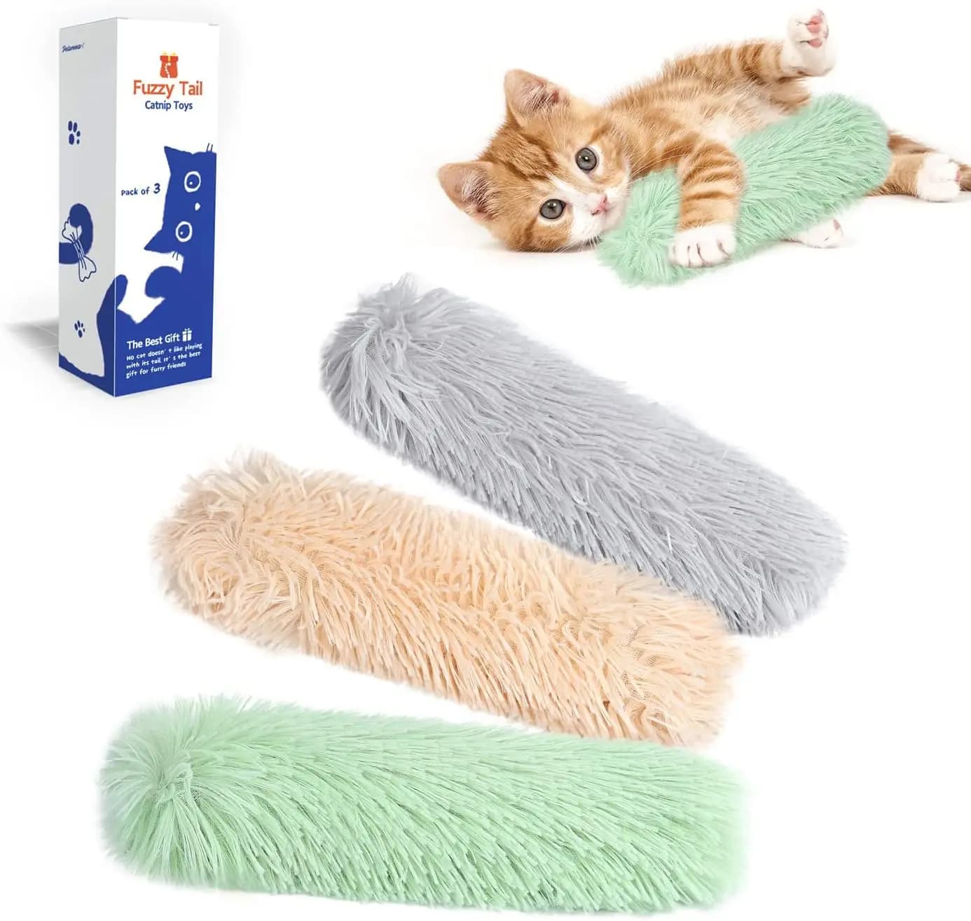 Cat Plush Toys Pillows 3 Pack with Catnip Inside Cats Pet Interactive Indoor Kitten Kitty Exercise Pet Supplies catnip ball