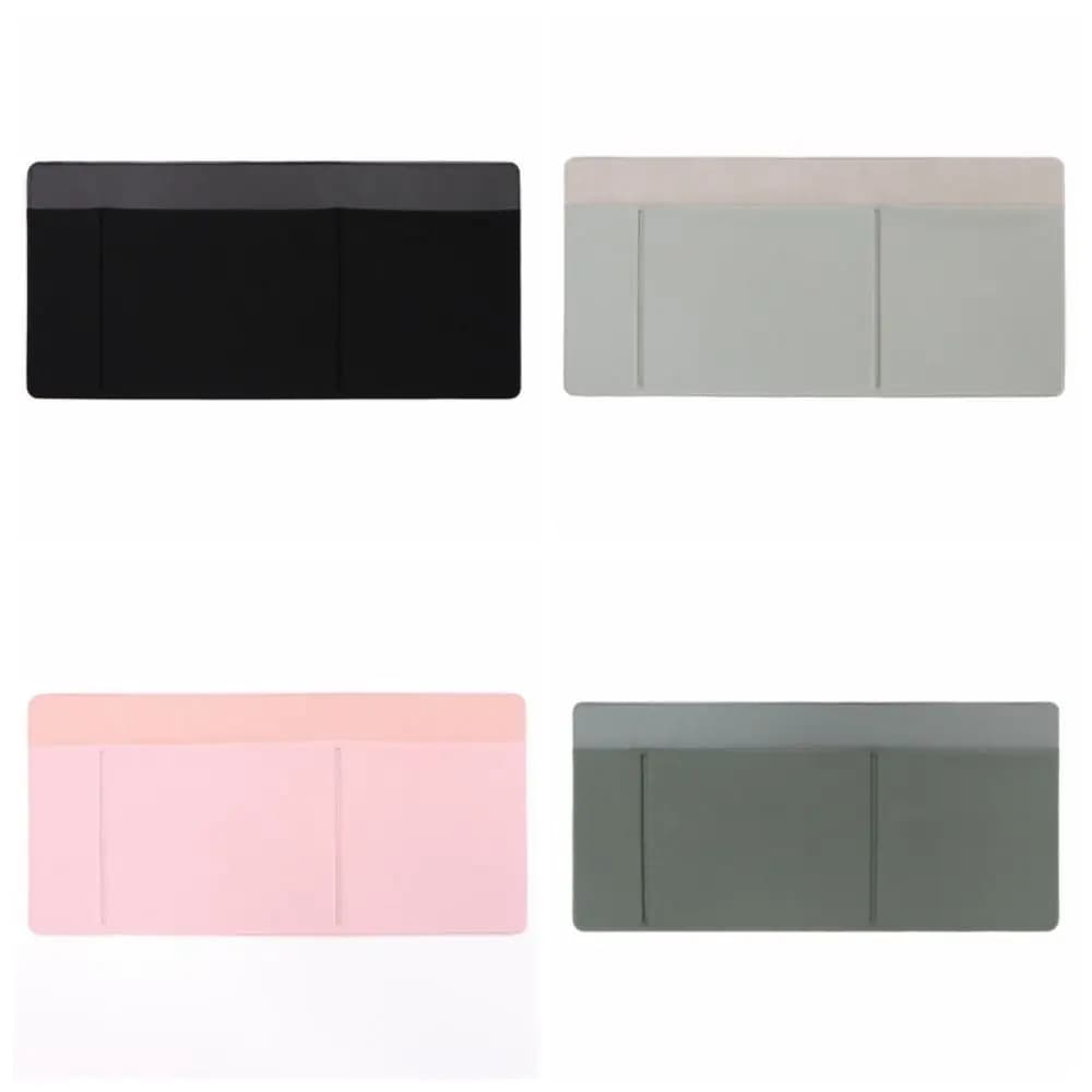 Porta mouse per laptop a 3 tasche, custodia per disco rigido esterno autoadesiva in tinta unita, custodia portatile in pelle PU