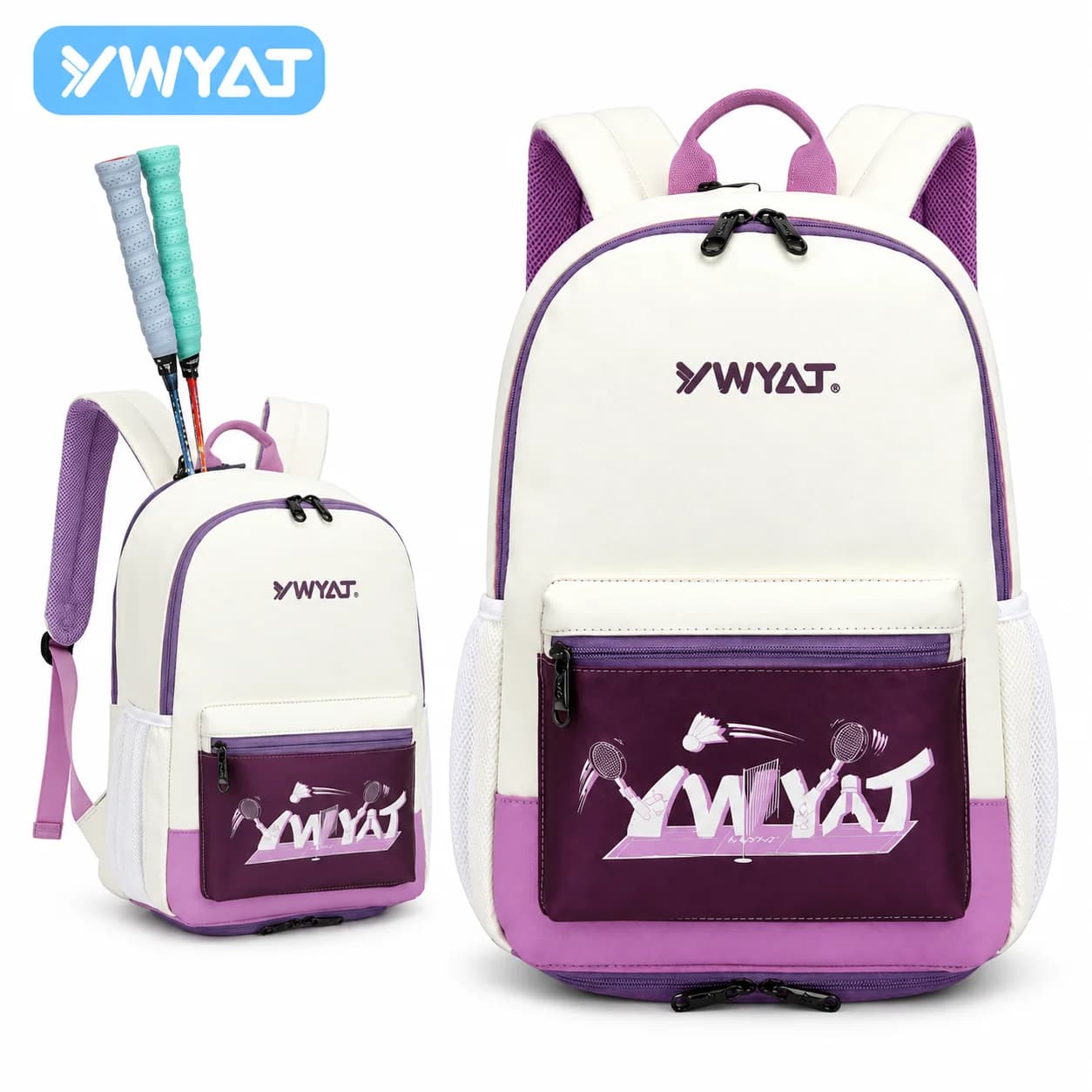 YWYAT Kids Badminton Backpack Racket Sports Bag with Ventilated Shoe Compartment for Boys Girls Youth Tennis Training Travel