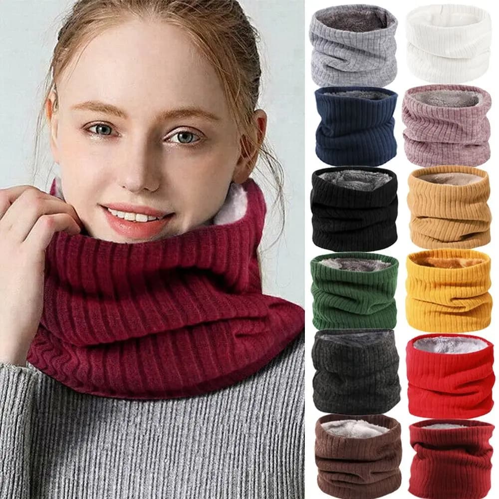 1 pz inverno caldo cotone e poliestere sciarpa in pile termico Snood scaldacollo sciarpa caldo sci invernale per uomo donna regali