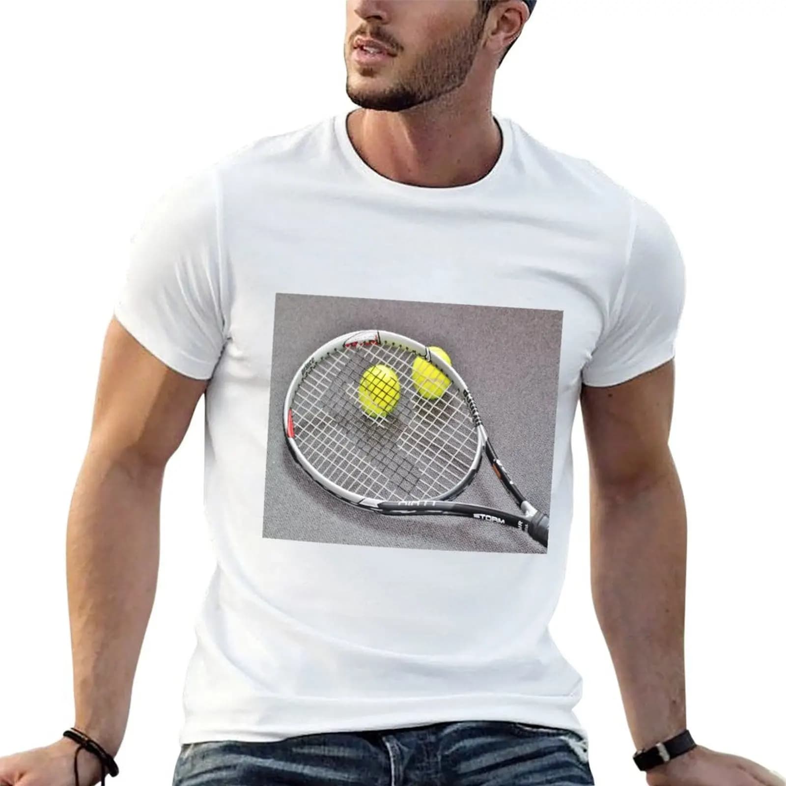 Tennis ball T-Shirt plain sweat mens shirts graphic tee