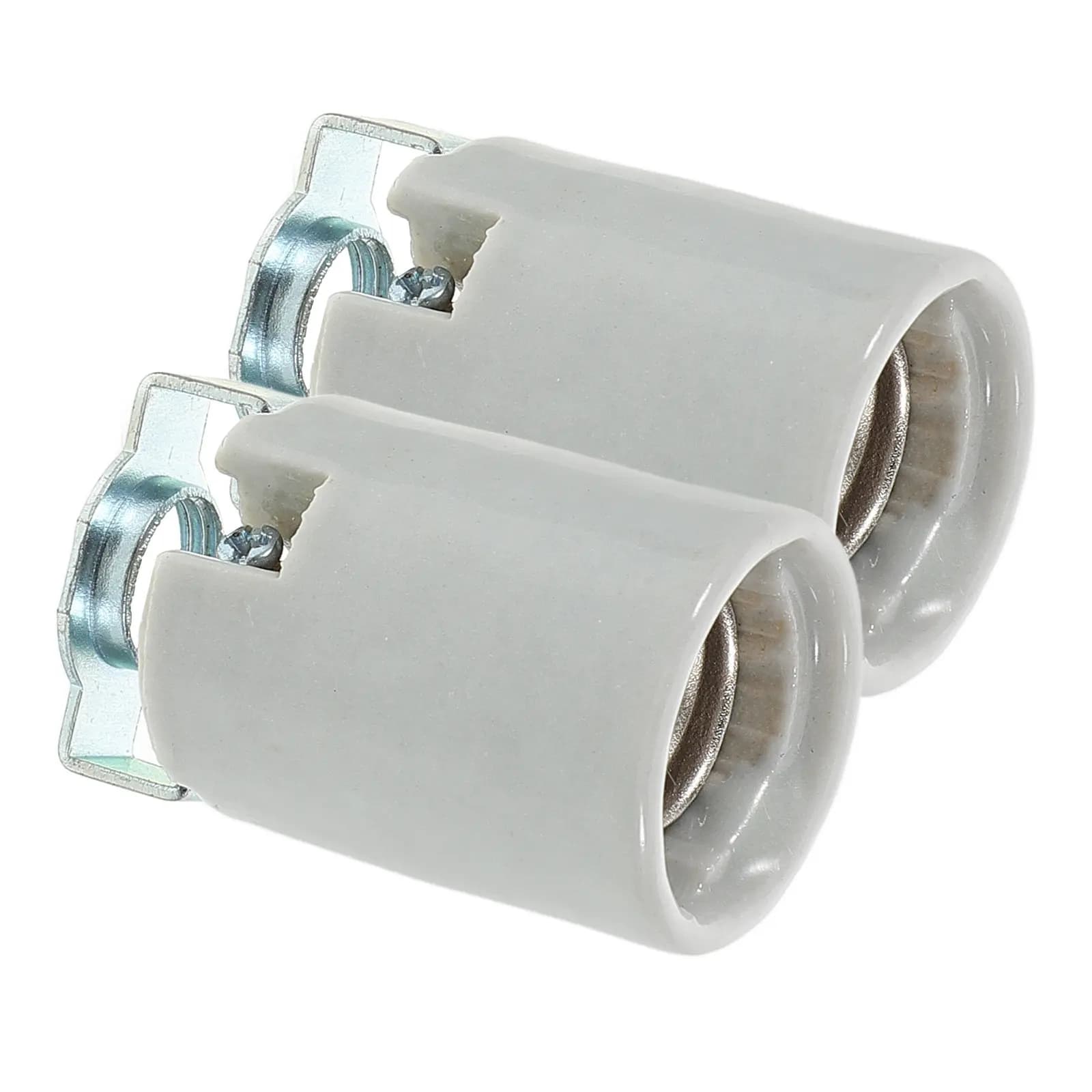 Connettore per lampada in porcellana da 2 pezzi, attacco in ceramica E14 per portalampada, apparecchi di illuminazione per interni ed esterni, resistenti al calore