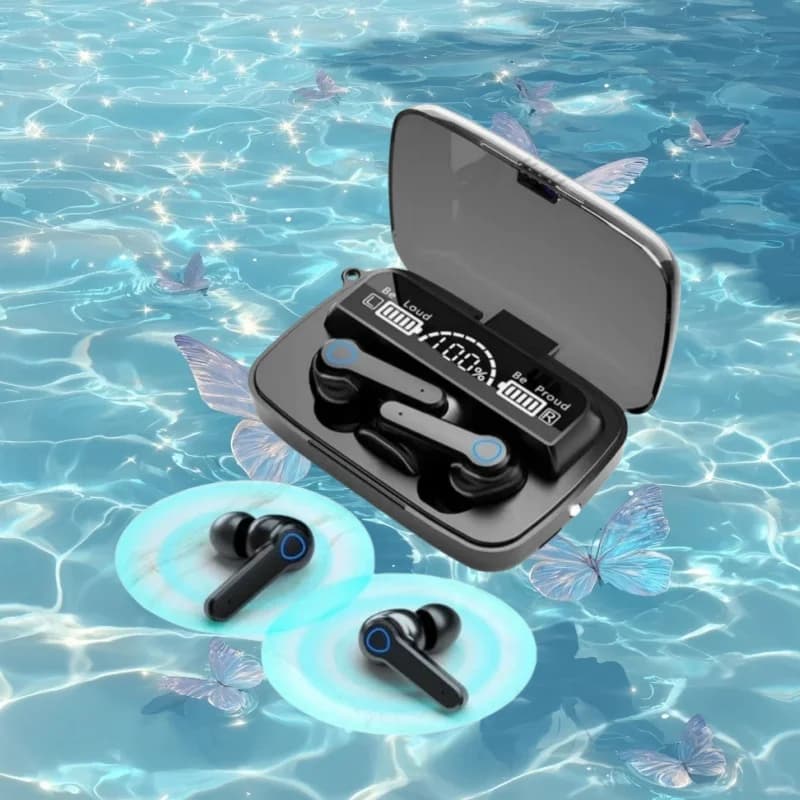 Bluetooth M19 Wireless gaming support Tws with noise cancellation Touch Mini headset in-ear Power Bank Emergency