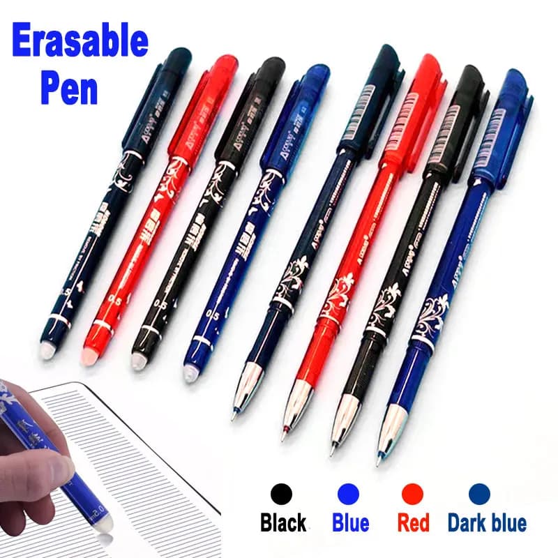 3/6/10 Pz Set Penna Gel Cancellabile 0.5mm Punta Dell'ago Blu Nero Rosso Inchiostro Asta di Ricarica 4 Colori Ufficio Scuola Scrittura Maniglia di Cancelleria