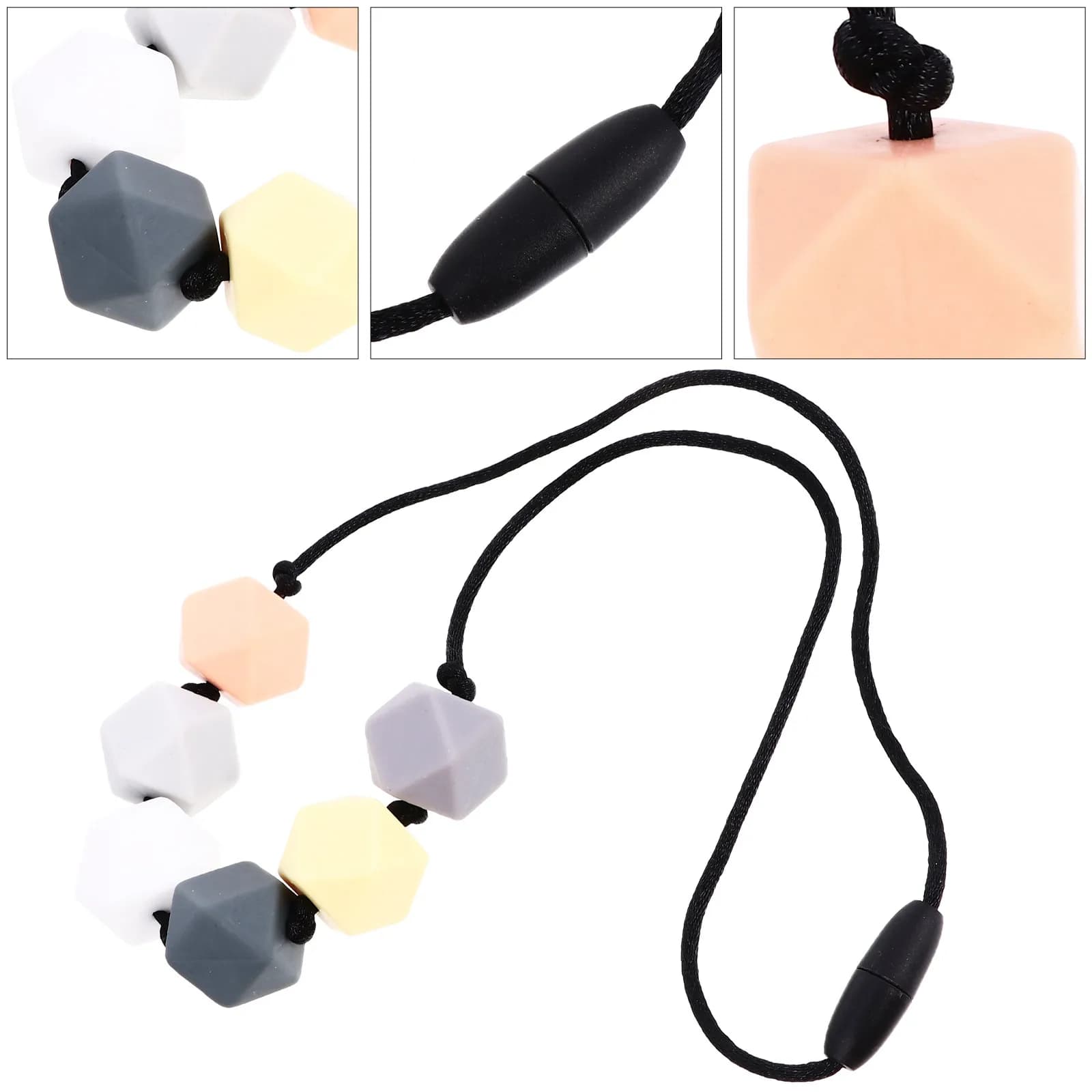 Collana da dentizione per bambini in silicone, compatta e comoda, per alleviare il dolore dei molari dei neonati, giocattolo per l'allattamento