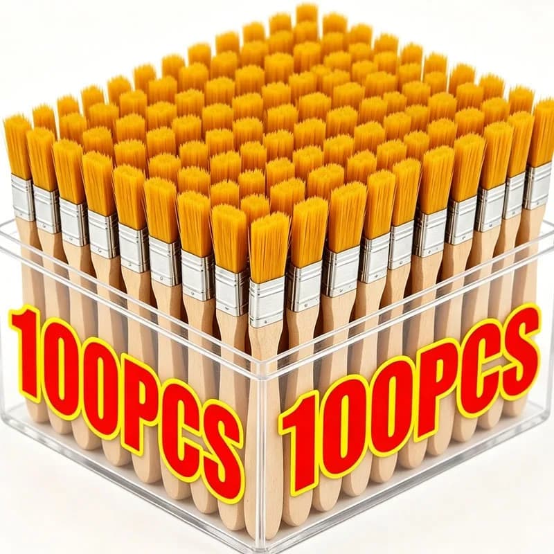 Wooden Handle Cleaning Brushes Set Nylon Bristle Brush Mini Wall Paint Brushes Dust Cleaning Art Painting Oil Brush Hand Tools