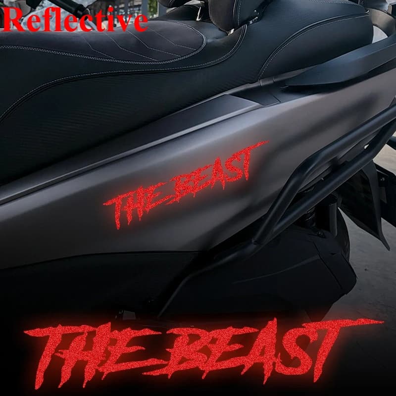 Adesivo Riflettente THE BEAST per Moto, Impermeabile, in Vinile, per Casco, Serbatoio, Carenatura, Finestrino Auto, Scooter, Bicicletta