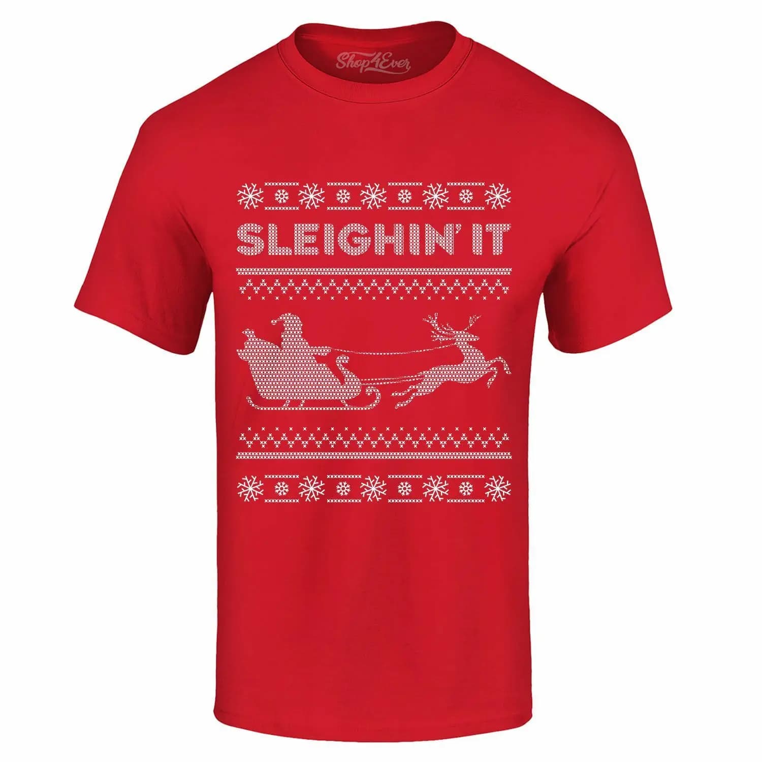 T-shirt Sleighin' It Divertenti camicie natalizie con renne di Babbo Natale