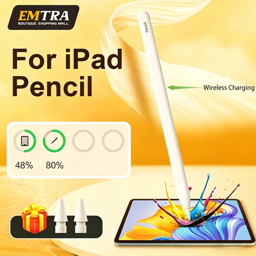 NUOVO Stilo con Ricarica Wireless per iPad M2 M3 Pro 13, Penna con Rilevamento Inclinazione e Rifiuto del Palmo, Magnetico per Apple Pencil 2 per iPad Air 5