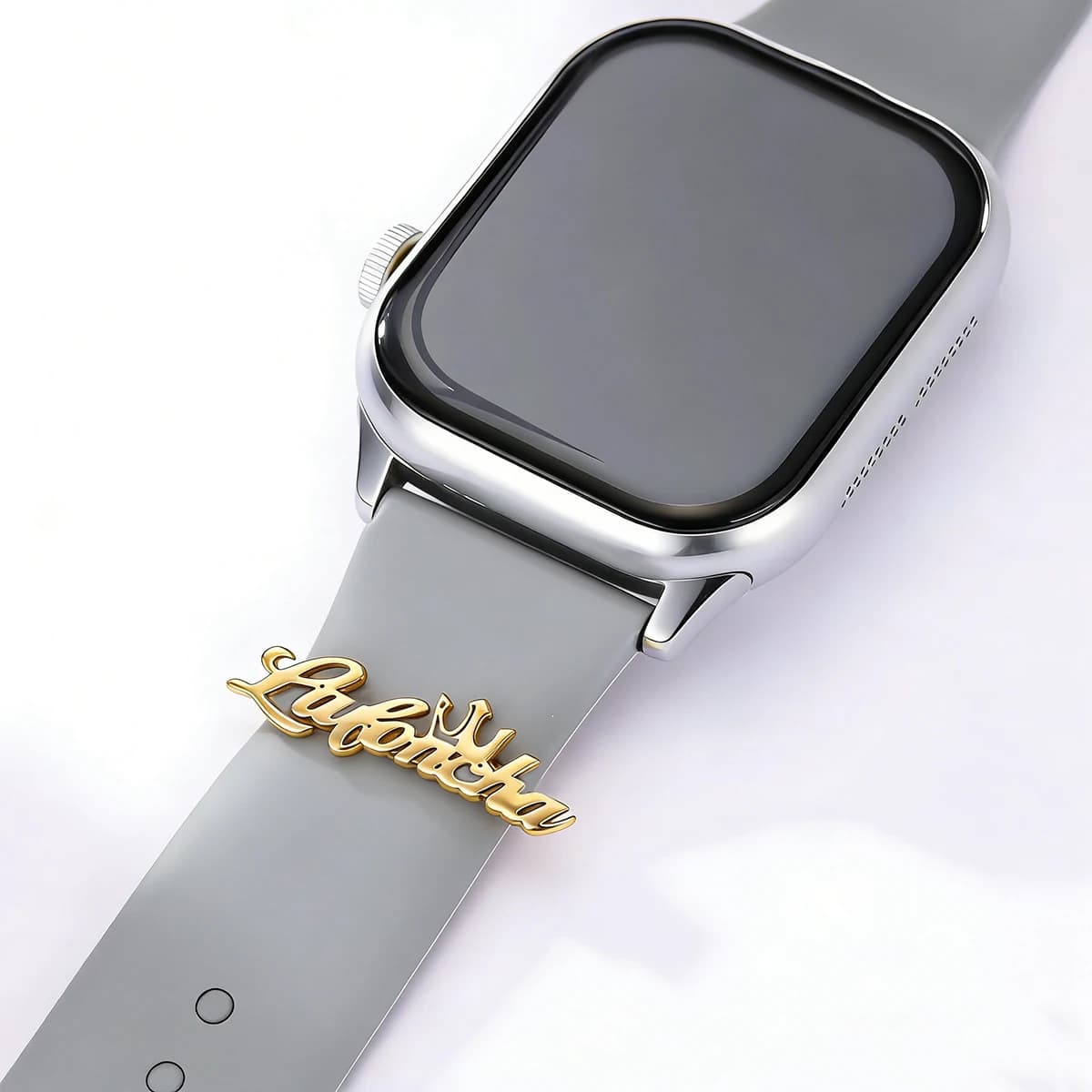 Charm in Metallo con Nome Personalizzato Chandler e Corona in Stile Corsivo, Anello Decorativo per Cinturini di Smartwatch