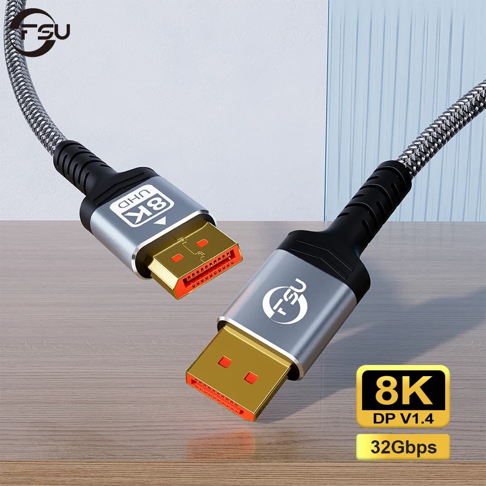 Cavo DisplayPort FSU 8K 1.4, cavo DP 8K @ 60Hz,4K @ 144Hz,2K @ 240Hz, alta frequenza di aggiornamento 240Hz per Monitor da gioco, HDR, scheda grafica, TV