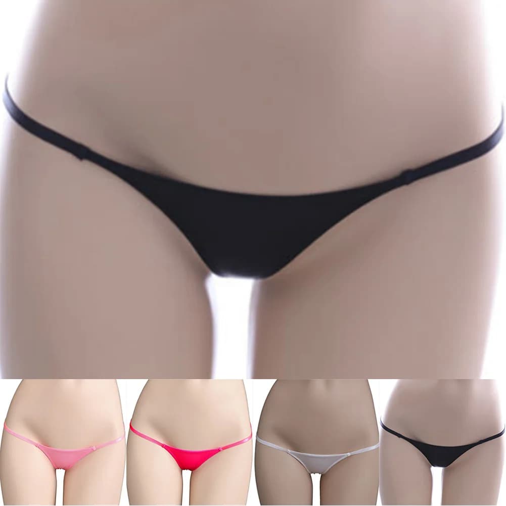 Brand New Thong Womens Underwear Briefs G-String Ice Silk Lingerie Panties See Though Sexy Solid Color 1pcs Night