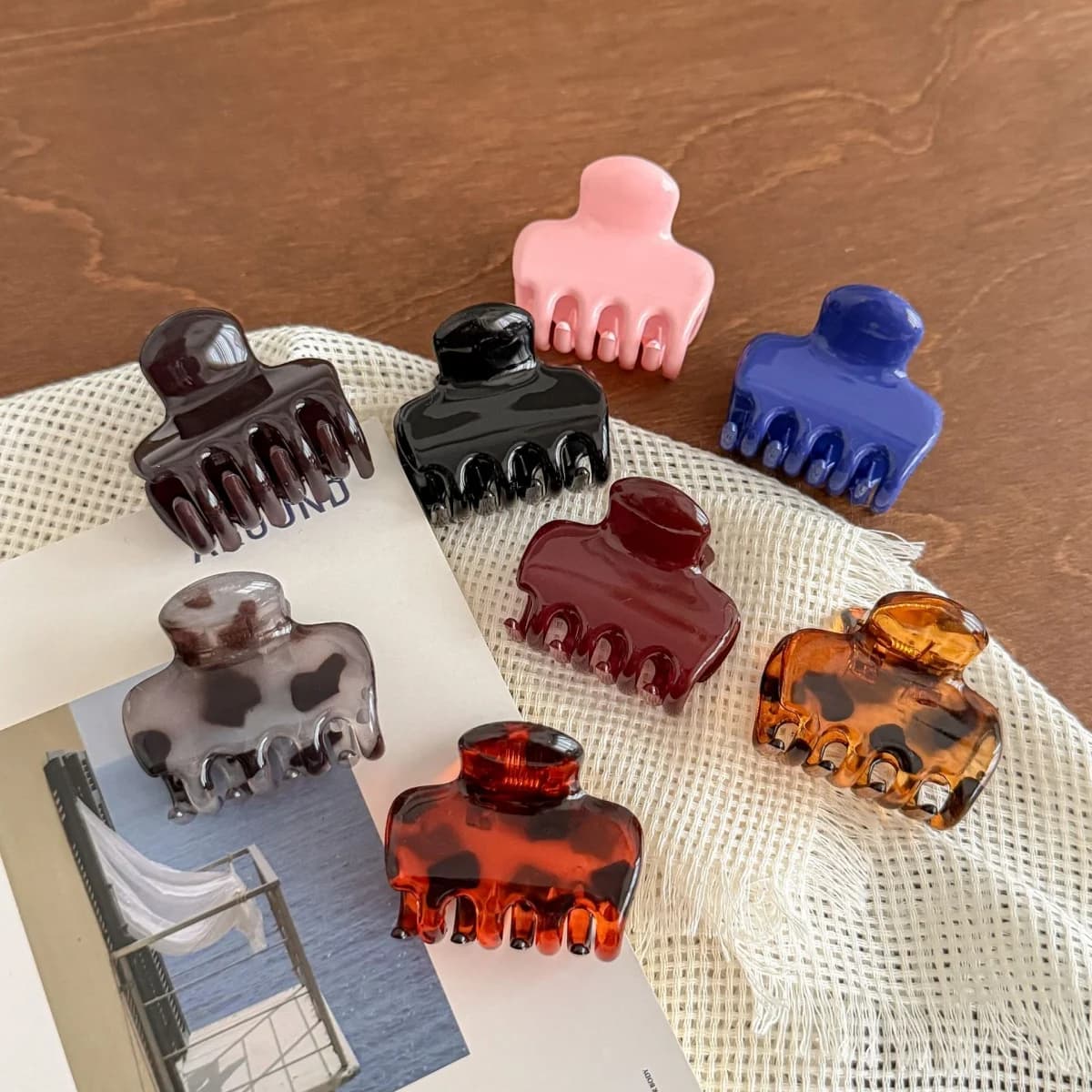 5CM French Vintage Cute Square Women's Hair Clips Elegant Acrylic Hair Claw Sweet Shark Clip Exquisite Girl Hairs Accessories