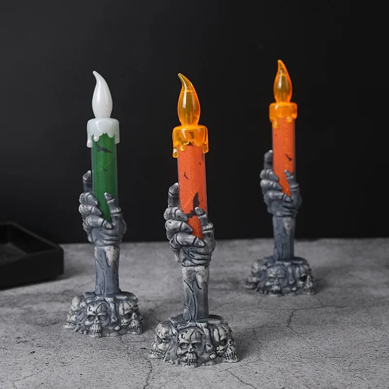 Halloween LED Ghost Candle Light Pumpkin Skeleton Hand Light Home Horror Prop Halloween Happy Party Decor Candle Light Gift