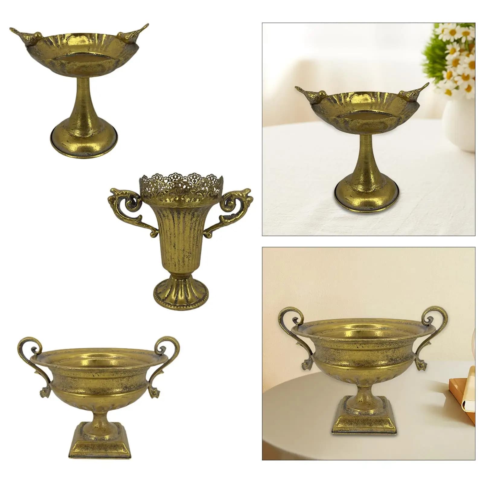 Retro Design Flower Pot Planter Metal Plant Pot for Table Centerpieces