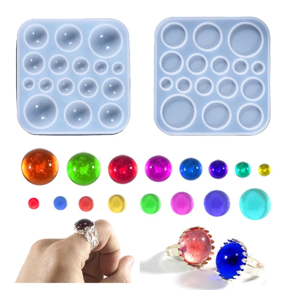 Ciondolo Cabochon rotondo resina epossidica stampo in Silicone creazione di gioielli strumento fatto a mano stampi in resina epossidica di cristallo forniture
