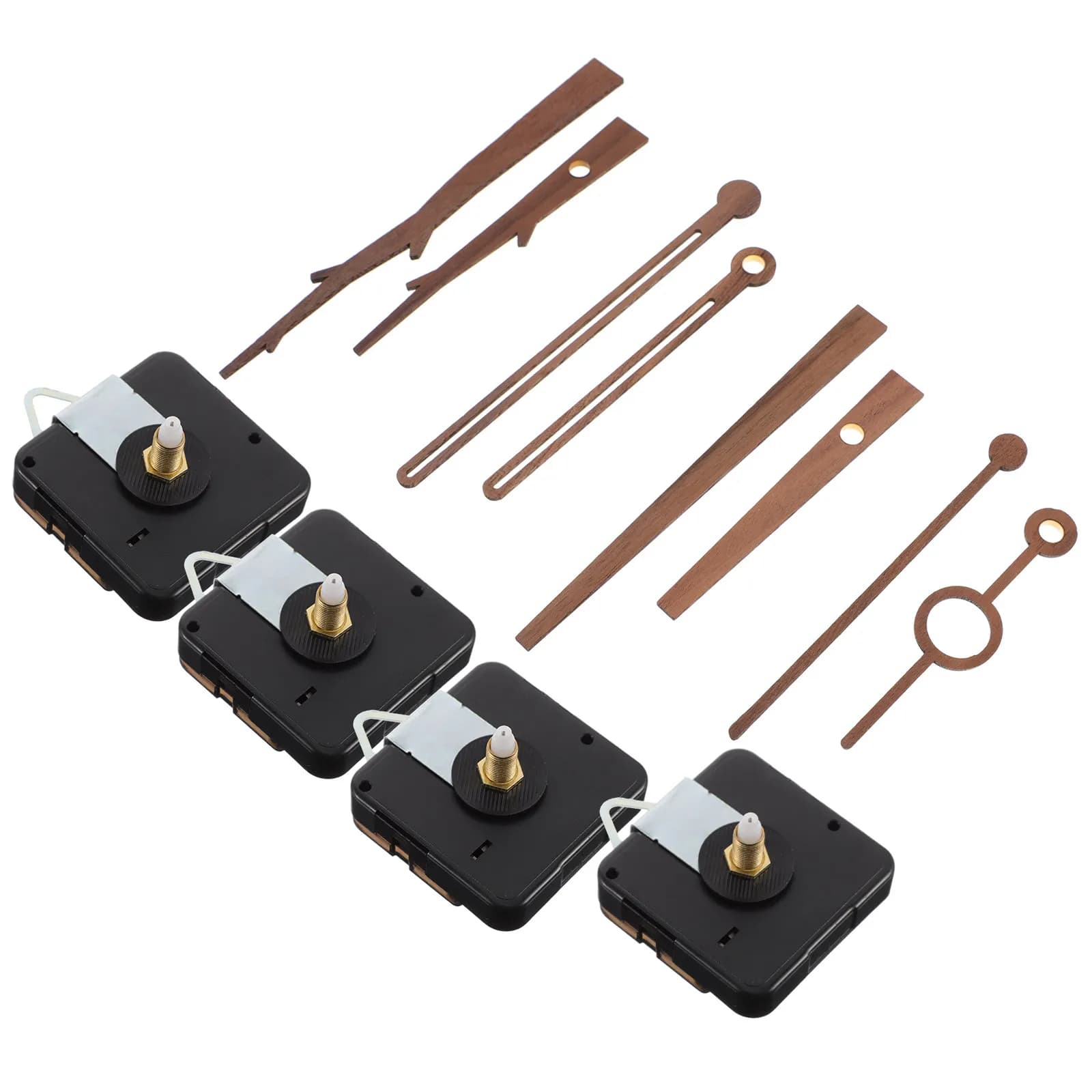 4 Set di Meccanismi per Orologi Silenziosi in Plastica, Kit Fai-da-Te per Orologi da Parete, Parti di Ricambio per Orologi Artigianali con Pannelli Senza Cornice, Funzionamento Silenzioso