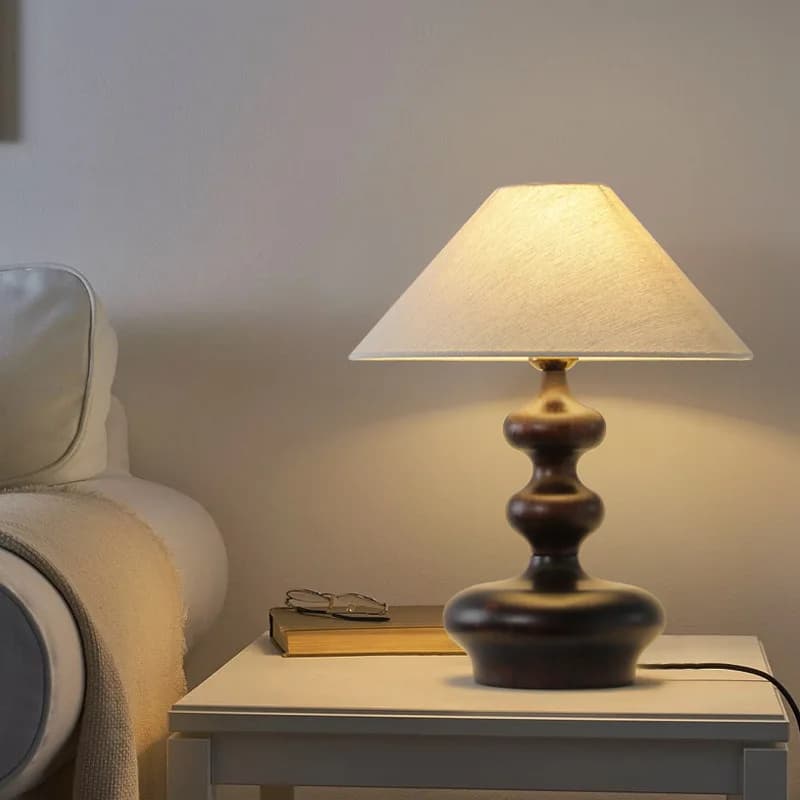 Lampada da tavolo a LED in stile medievale in legno di noce Stile americano Home Bestow Un regalo su Sb Studio Lettura Camera da letto Comodino Luci da scrivania