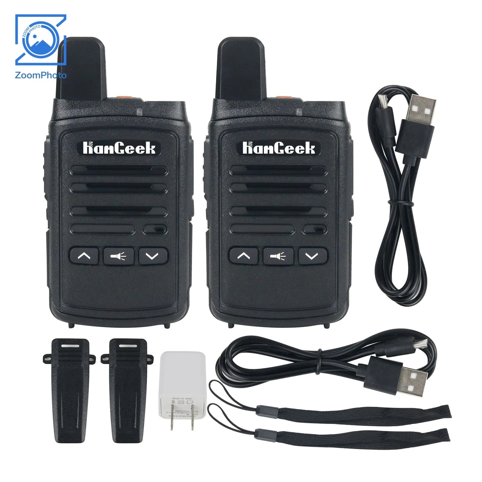 HamGeek 2PCS Mini-3358W Mini Walkie Talkie 8W 2-3KM VHF UHF Ricetrasmettitore Dual Band Radio 16 canali