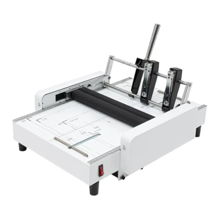 Macchina Piegatrice e Rilegatrice Automatica A3 2 in 1 Multifunzione per Libretti, Piegatrice e Cucitrice per Documenti