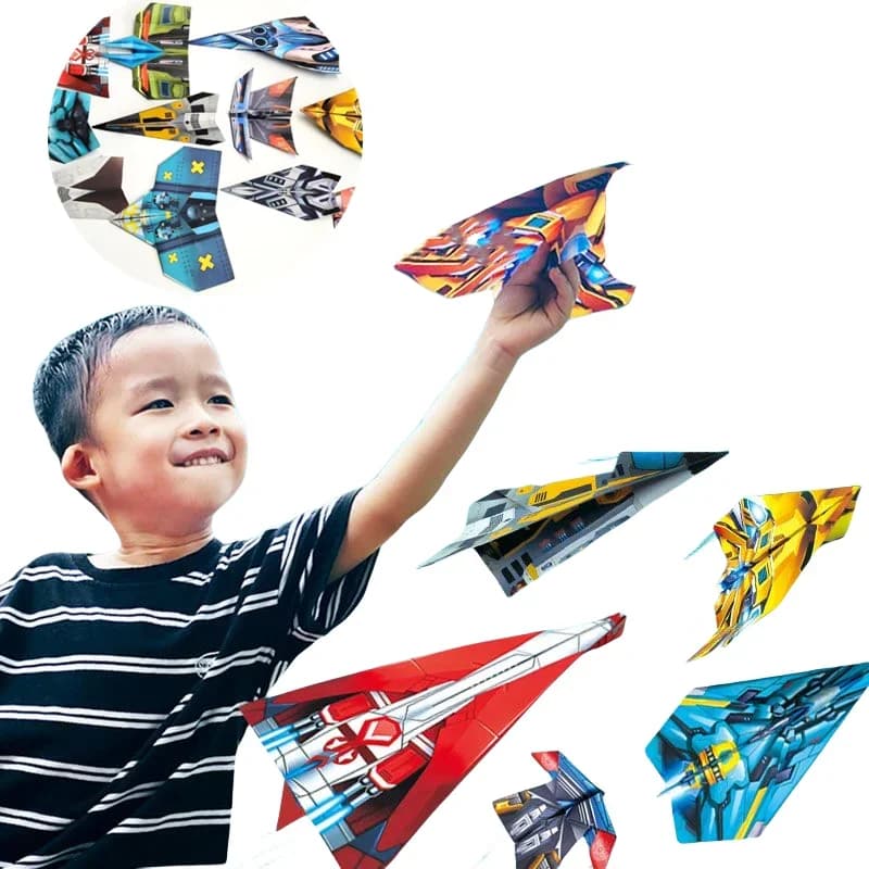 Divertente Puzzle bambini Origami creativi aerei di carta pieghevole fai da te genitore-figlio a colori artigianato giocattolo aereo giocattolo educativo