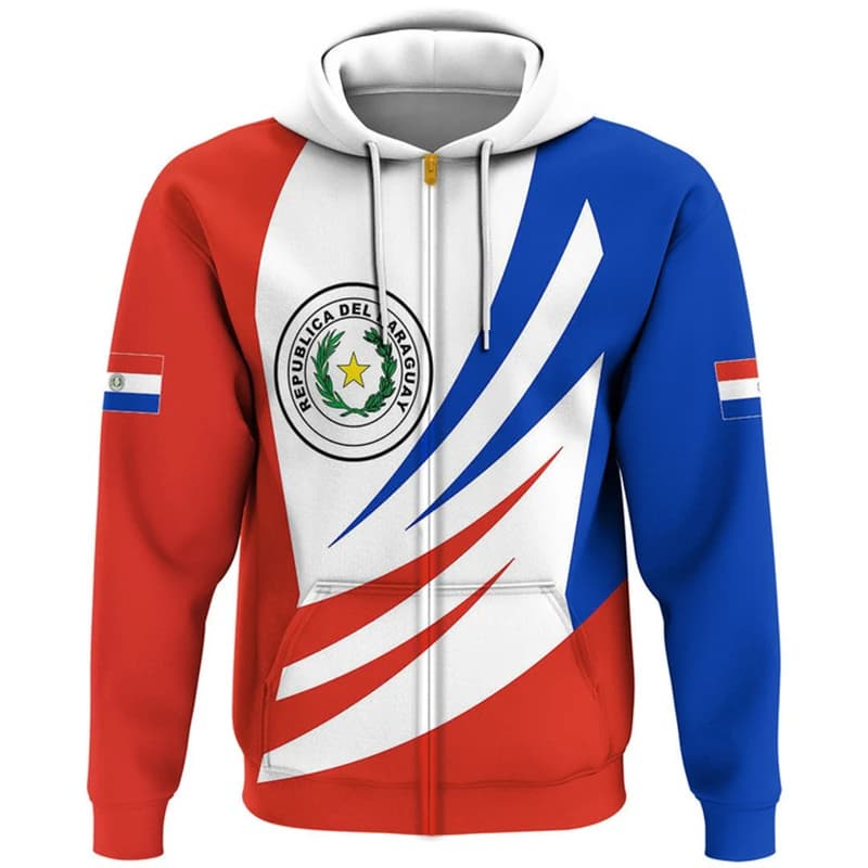 New Fashion Paraguay Flag 3D Printing felpa con cappuccio da uomo Casual felpa Harajuku Streetwear pullover a maniche lunghe felpe con cappuccio 2024