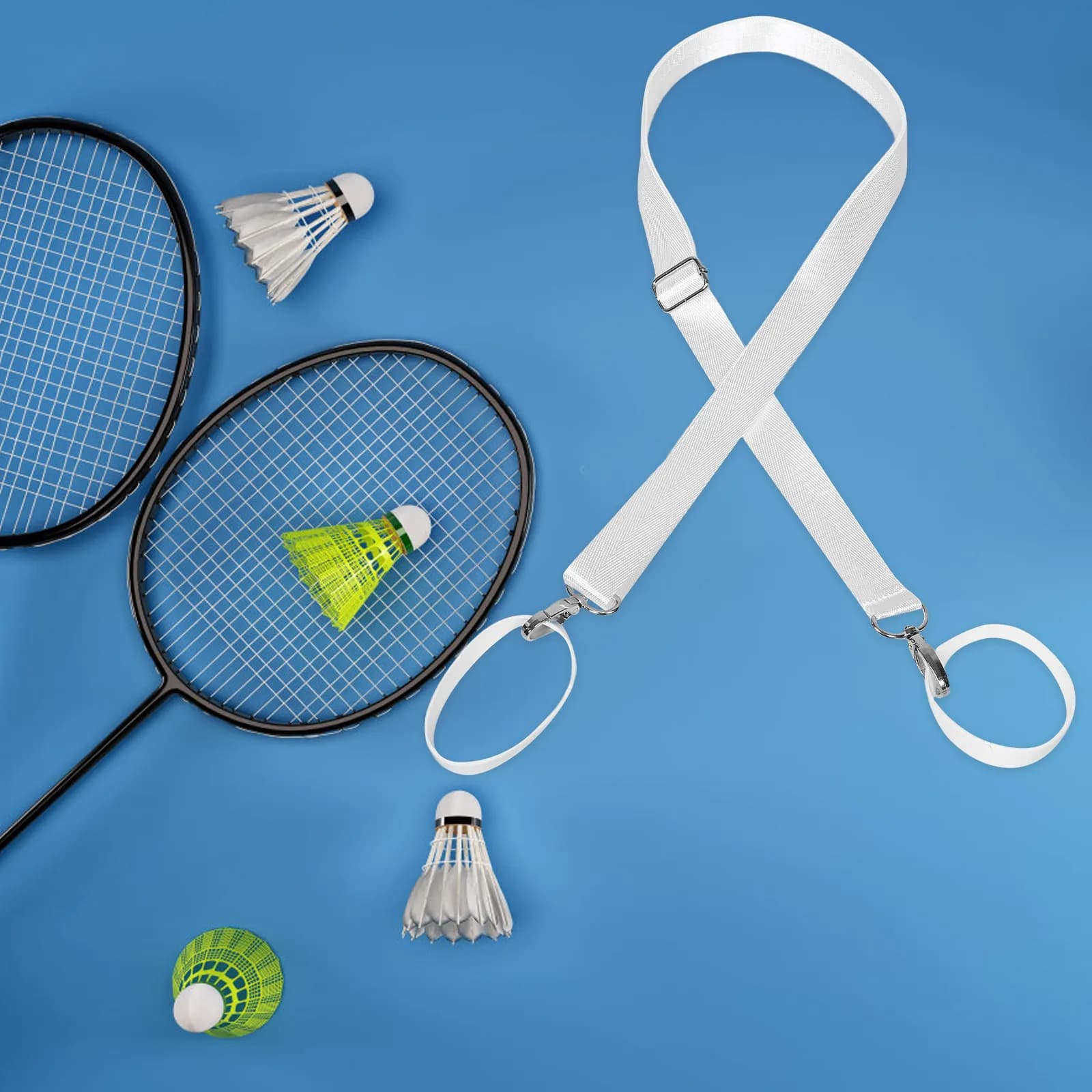 Cinghia per Rete da Tennis Regolabile in Altezza, Cinghia Centrale in Nylon, Attrezzatura Portatile per Allenamento Sportivo, Regolatore per Rete da Tennis Resistente