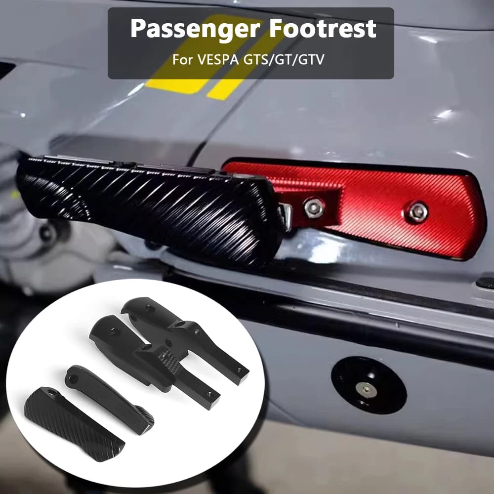 New Motorcycle Passenger Rear Footrests Foot Peg Extensions Extended Footpegs Accessories For Vespa GTS GTV 300 250 GT 125 200