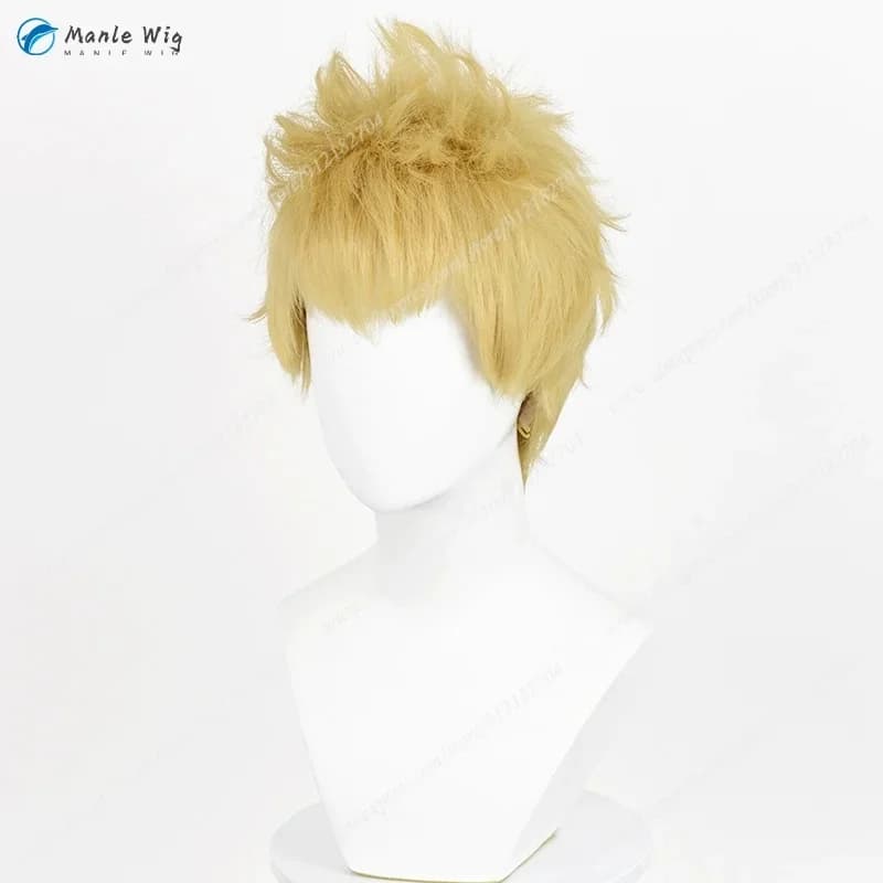 e;5'v\7,j/3;Ryuji Sakamoto Wig P5 SKULL 28cm Yellow Cosplay Anime Wigs Quality Heat Resistant Synthetic Hair8'j.9\k;5,h/